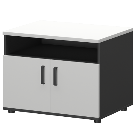 Тумба для оргтехники Смарт СМТ-2ДН Тип2 800x600x625 (Графит/Белый)