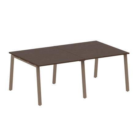 Стол для переговоров (2 столешницы) на А-образном м/к Metal System Style БА.ПРГ-2.1 2000x1235x750 (Венге Цаво/Мокко металл)