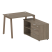 Рабочая станция с тумбой на А-образном м/к Metal System Style БА.РС-СТС-2.1 (R) 1100x1520x750 (Дуб наварра/Серый металл)