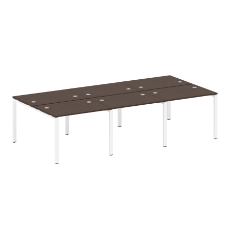 Рабочая станция на 6 раб. мест Metal System Style БП.СМ-6.1 3000x1475x750 (Венге Цаво/Белый металл)