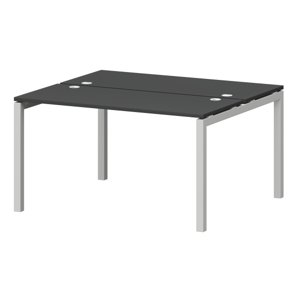 Бенч двойной на металлокаркасе Смарт СМС2-П-12К.120.Пр50 1200x1236x750 (Графит/Белый)