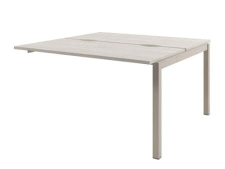 Стол-тандем на металлокаркасе, средняя секция Solution D-412 1400x1432x750 (Акация Морава/КашемирБежевый)