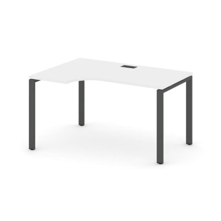Стол рабочий эргономичный SN-6P.SPA-021(L) (1380х800/980х750) (Белый/Металл Антрацит)