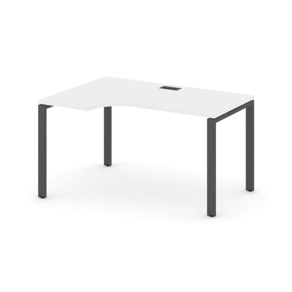 Стол рабочий эргономичный SN-6P.SPA-021(L) (1380х800/980х750) (Белый/Металл Антрацит)