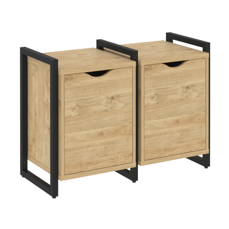 Тумба на регулируемых опорах наборная VR.L-TN-2.O 970x460x719 (Тиквуд Светлый/Черный металл)