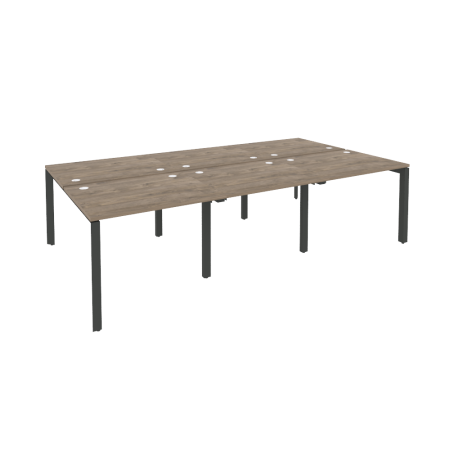 Рабочая станция на П-образном м/к Onix O.MP-D.RS-6.1.8 2940x1635x750 (Тиквуд Темный/Черный металл)