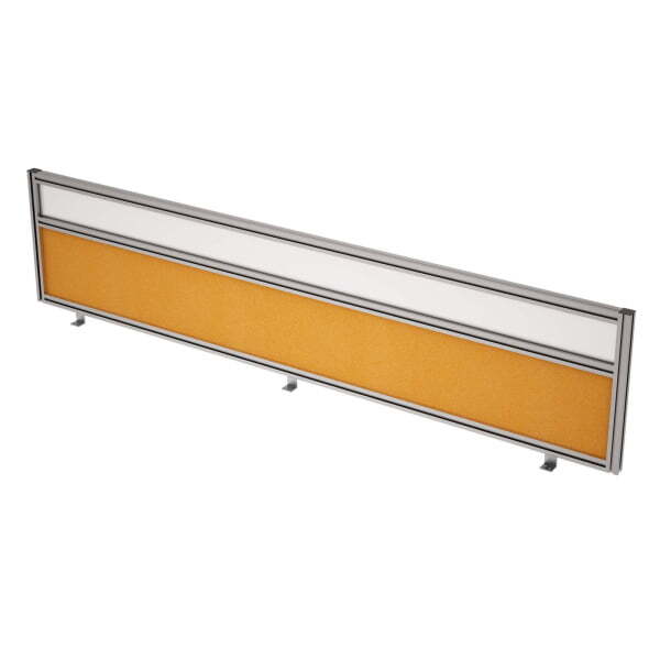 9БТС.0418.8 Барьер из ткани и стекла в алюминиевом профиле, фронтальный (1800x29x400) (Orange/стекло матовое)