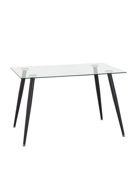 Стол Освальд 120х80 черные ножки (Стол обеденный Освальд прозрачный)