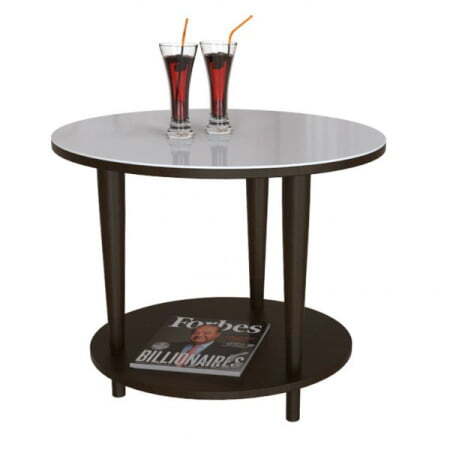 Стол журнальный BeautyStyle - 10 БС-10 600x600x500 (Венге/стекло белое)