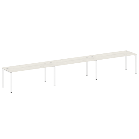 Рабочая станция на 3 раб. места Metal System Style БП.СМ-3.5 5400x720x750 (Дуб Наварра/Белый металл)