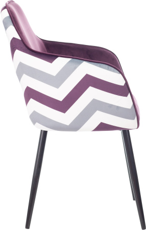 Кресло CH-380F сливовый Italia 23 зигзаг на ножках металл (Фиолетовый)