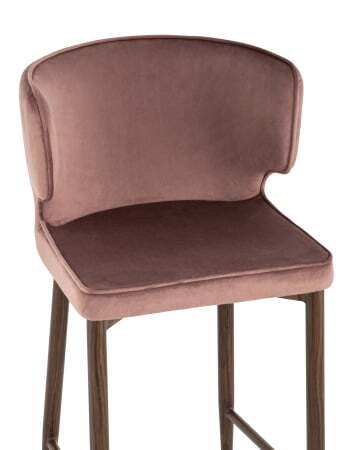 Стул полубарный Матео велюр пыльно-розовый ножки дерево (Стул полубарный Матео пыльно-розовый)