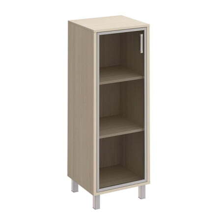 Шкаф для документов левый, дверь в алюминиевой раме Борн B 421-817 480x450x1310 (Дуб шамони)