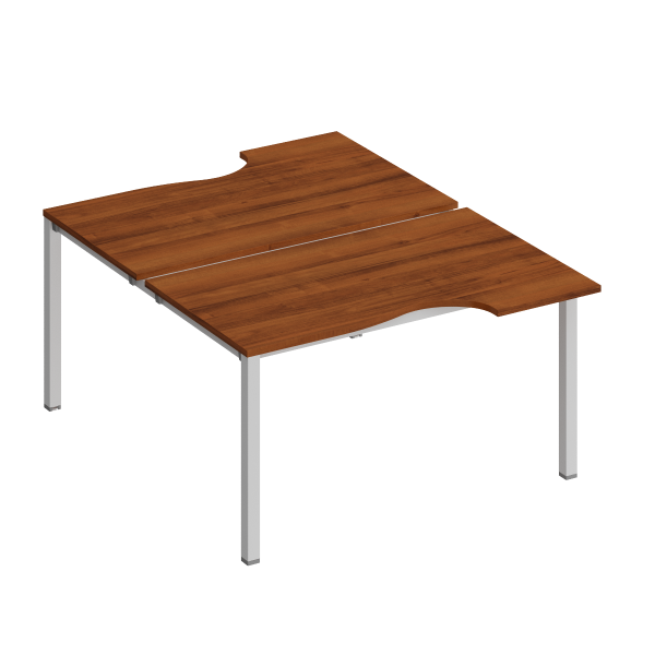 Рабочая станция со столами эргоном. на металлокаркасе КФ (2х140) Комфорт КФ К.1149 1400x1840x750 (Французский орехСерый)