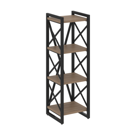 Стеллаж на регулируемых опорах-4 полки VR.L-MST.O-4.4 400x400x1280 (Дуб Аризона/Черный металл)