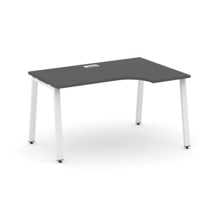 Стол рабочий эргономичный SN-6A.SPA-001(R) (1380х600/980х750) (Антрацит/Металл Белый)