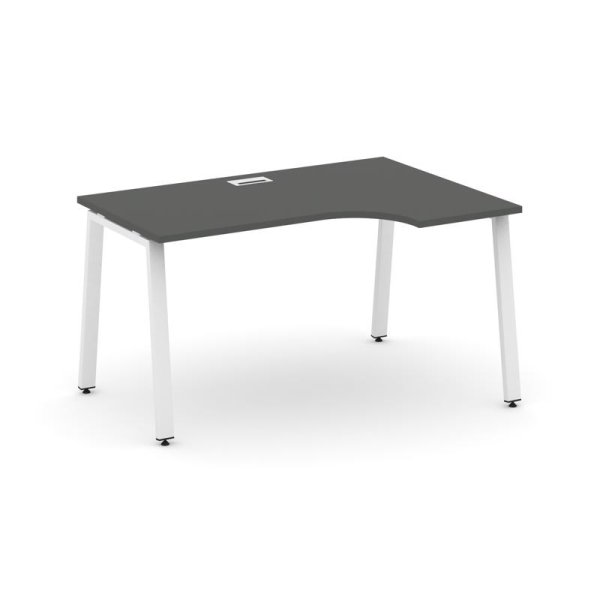 Стол рабочий эргономичный SN-6A.SPA-011(R) (1380х700/980х750) (Антрацит/Металл Белый)