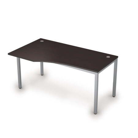 6М.020 Стол криволинейн.лев. (1600x900x750) (Венге/Алюминий матовый)