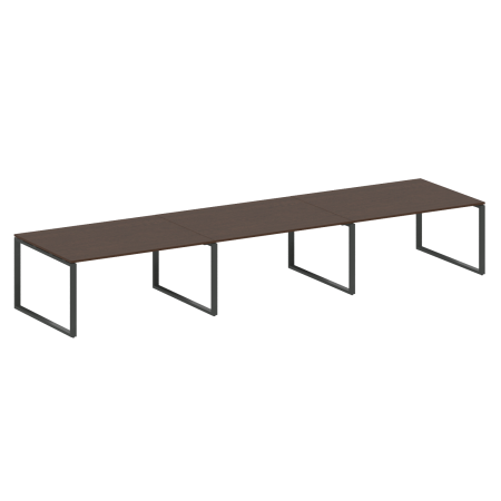 Переговорный стол 3 столешницы Metal System Style БО.ПРГ-3.4 4800x1235x750 (Венге Цаво/Антрацит металл)