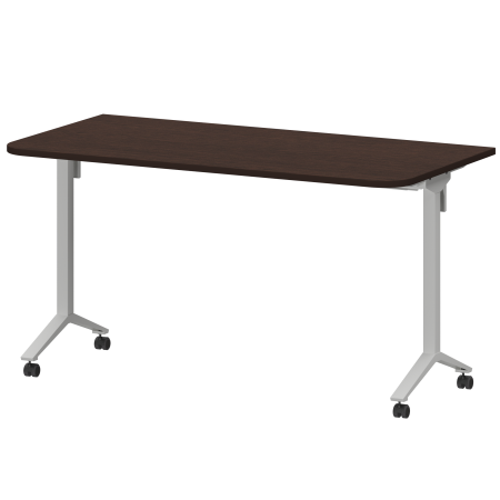 Стол мобильный складной радиусный Моби МБ22-140.70Р 1400x700x750 (Дуб венге/Белый)