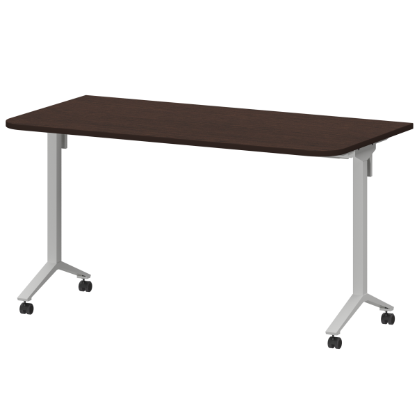 Стол мобильный складной радиусный Моби МБ22-140.70Р 1400x700x750 (Дуб венге/Белый)