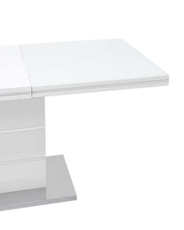 Стол обеденный Глазго раскладной 140-170*80 глянцевый белый (Стол обеденный Глазго белый)
