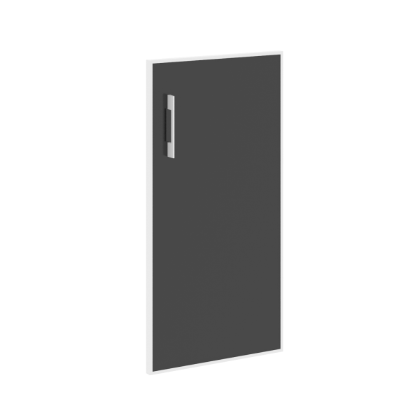 Дверь стеклянная черная правое в раме низкое Lacobel LT.S-3 R (R) Black (Черный)