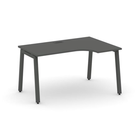 Стол рабочий эргономичный SN-5A.SPA-011(R) (1380х700/980х750) (Антрацит/Металл Антрацит)
