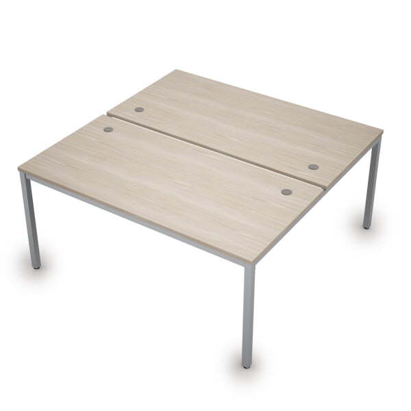 6МБ.284 Бенч-система на два рабочих места (1600x1635x750) (Шамони светлый/Алюминий матовый)