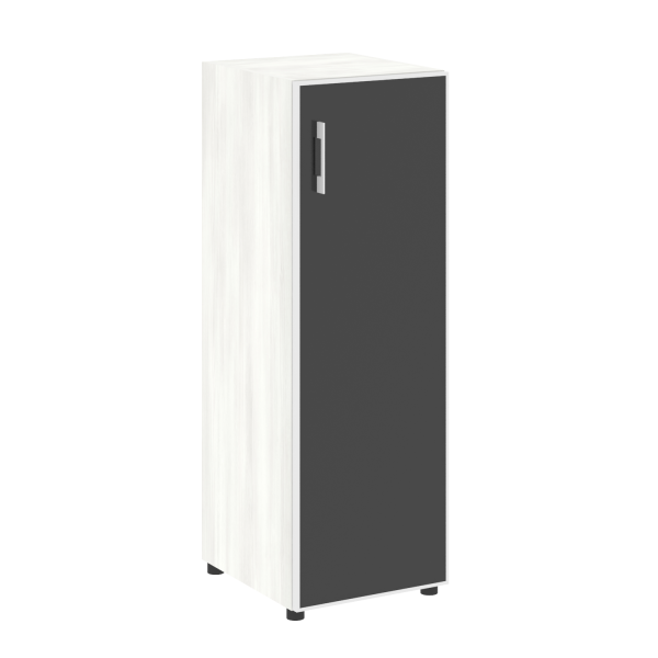 Шкаф для документов узкий со стеклом черным LT.SU-2.4 R (R) Black (Снежная Патина)