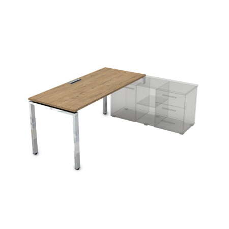 Стол рабочий, прямолинейный, правый Gloss НСТП-П.995 1800x900x750 (TeakwoodХром)