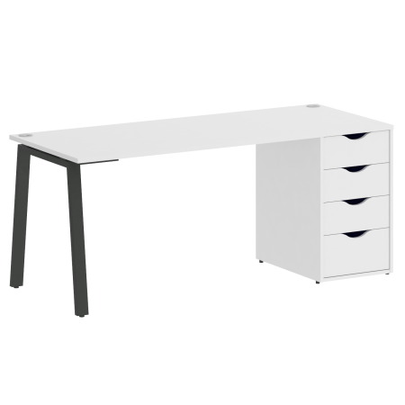 Стол письменный VR.SP-3-178.4.A 1780x720x750 (Белый Бриллиант/Антрацит Металл)