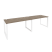 Рабочая станция на О-образном м/к Onix O.MO-RS-2.3.7 2760x720x750 (Тиквуд Темный/Белый Металл)