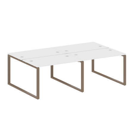 Рабочая станция Metal System Style БО.СМ-4.2 2400x1475x750 (Белый/Мокко металл)