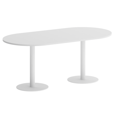 Стол овальный VR.SP-5-180.1 1800x900x750 (Белый Бриллиант/Белый Металл)