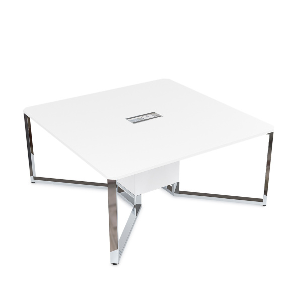 16СК.122 Стол-квадрат  (1200x1200x750) (Белый Премиум | Металл Глянец)