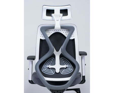 Кресло офисное / Имидж gray 2 / белый пластик / серая ткань (Серый)