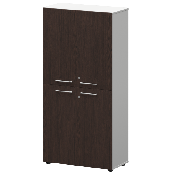 Шкаф высокий закрытый Кортез СМШ48.2.28F(Б) 792x362x1595 (Дуб венге/Белый)