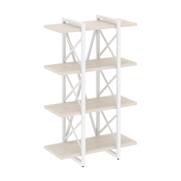 Стеллаж на регулируемых опорах-4 полки VR.L-MST.O-4.4V 800x400x1280 (Денвер Светлый/Белый металл)