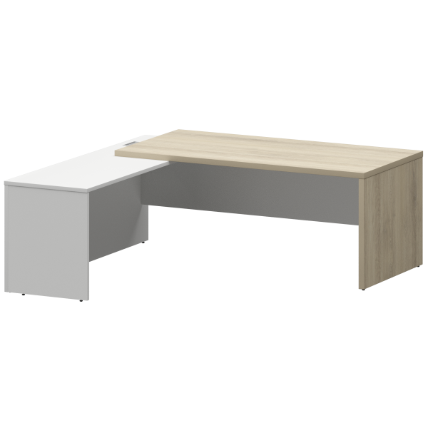 Стол руководителя левый Кортез KZP-20L 2000x2000x750 (Кронберг/Белый)