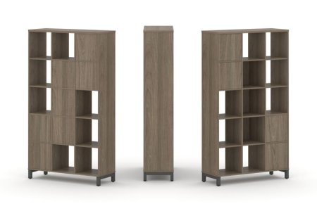 Набор стеллажа 1 сторонний, 5 ярусов SN.NS-531 (1121х400х1982) (Вяз Благородный/Металл Антрацит)