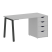 Стол письменный VR.SP-3-138.4.A 1380x720x750 (Серый/Белый Металл)
