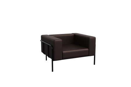 Диван одноместный FLX-1 (Latte Lux 405/Металл Черный)