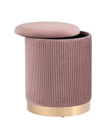 Пуф Шарлотта с ящиком велюр розовый (Пуф Шарлотта розовый)
