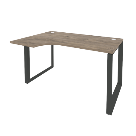Стол эргономичный левый на О-образном м/к Onix O.MO-SA-2L 1380x980x750 (Тиквуд Темный/Черный металл)