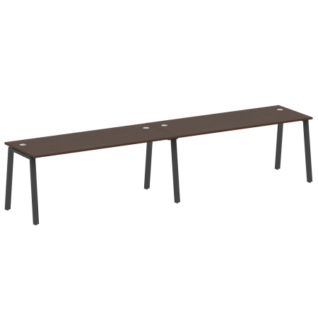 Рабочая станция на 2 рабочих места на А-образном м/к Metal System Style БА.СМ-2.5 3600x720x750 (Венге Цаво/Антрацит металл)