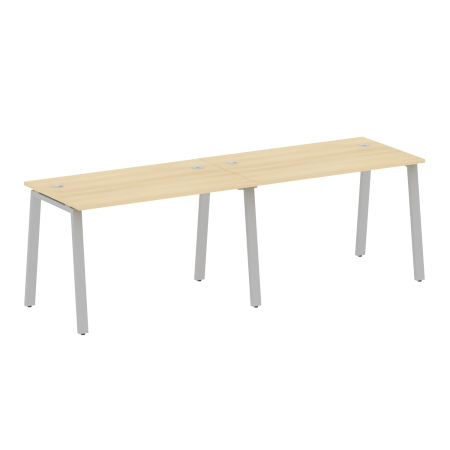 Рабочая станция на 2 рабочих места на А-образном м/к Metal System Style БА.СМ-2.2 2400x720x750 (Акация/Серый металл)