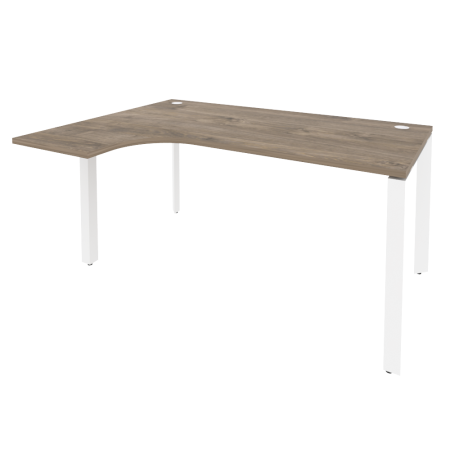 Стол эргономичный левый на П-образном м/к Onix O.MP-SA-4L 1580x1180x750 (Тиквуд Темный/Белый Металл)