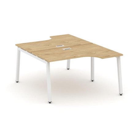 Рабочая станция эргономичная SN-5A.DRPA-011 (1380х1432/1992х750) (Тиквуд Светлый/Металл Белый)