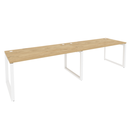 Рабочая станция на О-образном м/к Onix O.MO-RS-2.4.8 3160x800x750 (Тиквуд Светлый/Белый Металл)